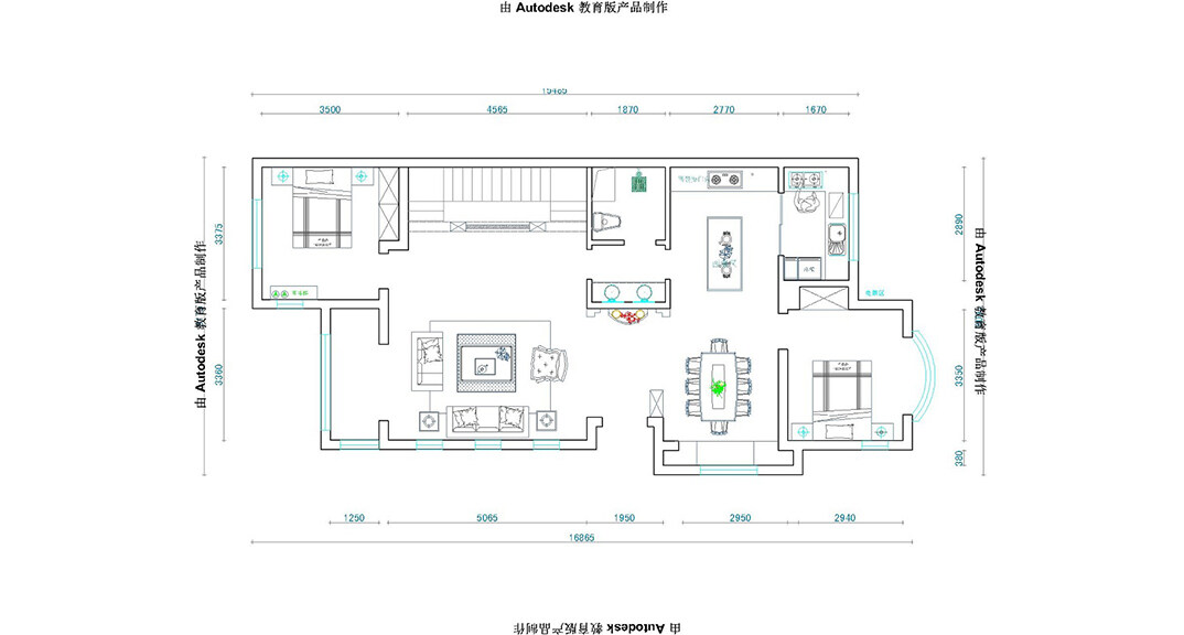 青特花溪地164㎡别墅一层户型图