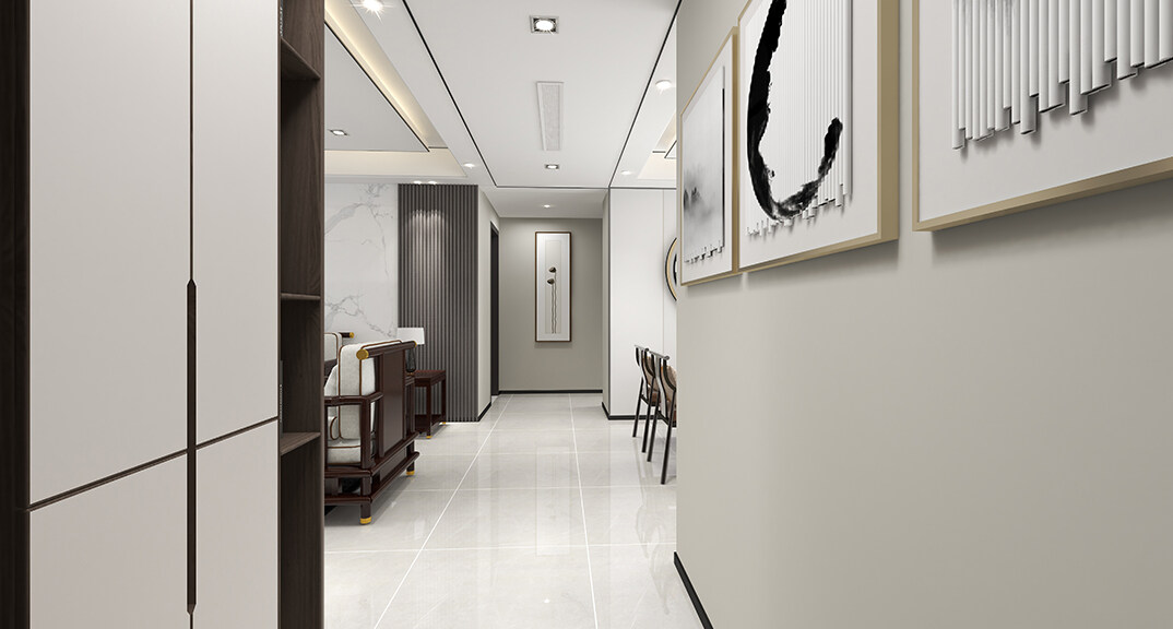 青铁海誉府143㎡三室两厅走廊新中式风格装修案例效果图.jpg