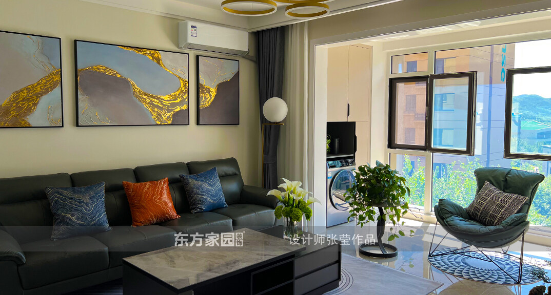 北涧圣水苑95㎡三室一厅客厅沙发轻奢风格装修实景图.jpg
