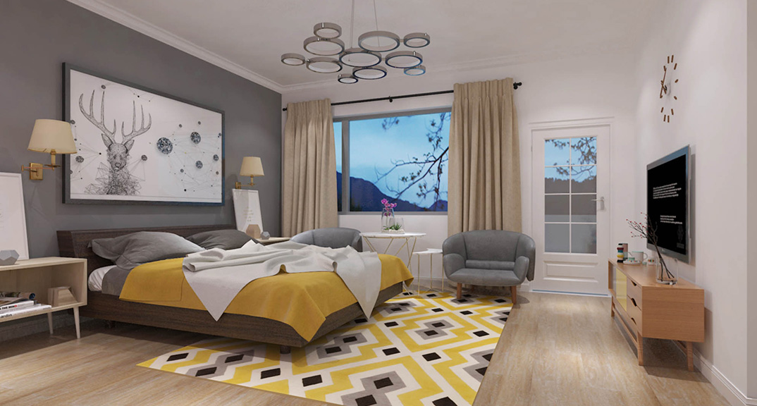 安泰名筑260㎡四室两厅卧室新中式风格装修案例效果图.jpg